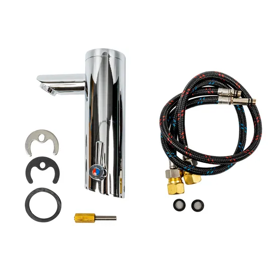 Brass Chrome Deck Mount Bathroom Sink Automatic Hot and Cold Mixers