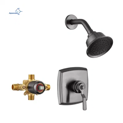 The Simple Model Gunmetal Black Brass Concealed Toilet Shower Set Rainfall Head Shower Combo