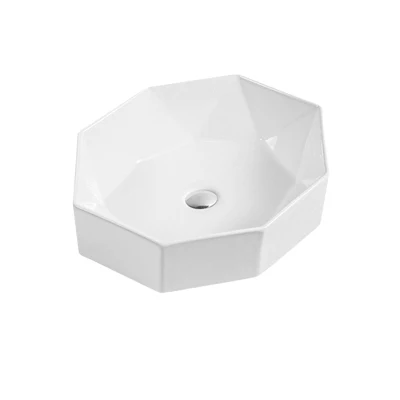 6081household New Design Concise Style Ceramic Basin Bathroom White Countertop Art Handwash Basin