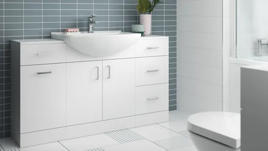 Stylish Double Door Bathroom Vanity, Modern Bathroom Furniture Set 
