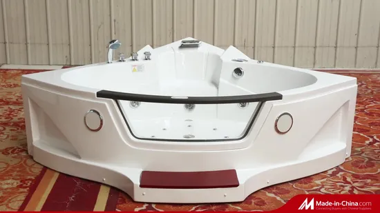 Modern Corner Massage Whirlpool Bathtub with Air & Jacuzzis for 2 Person (KF