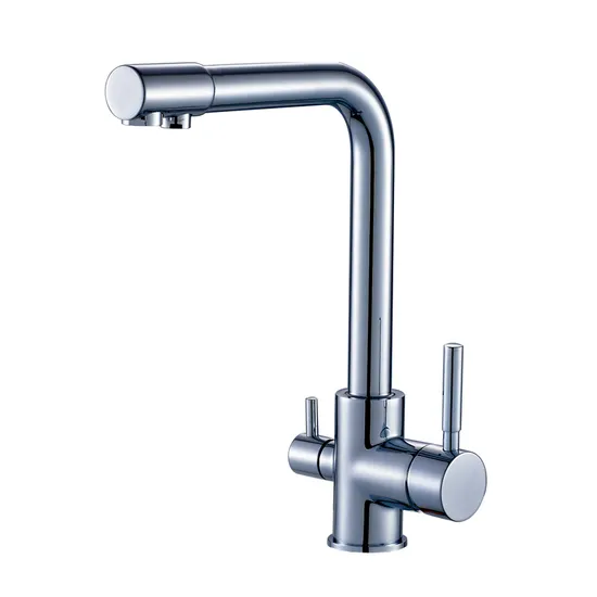 Brass Griferia De Cocina Black Three Way Kitchen Sink Water Tap Mixers 
