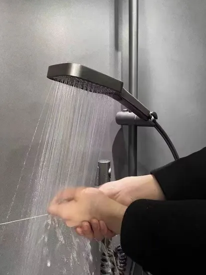 Concealed Shower Faucets Set Brass Rainfall Bathroom Thermostatic Shower Mixer 