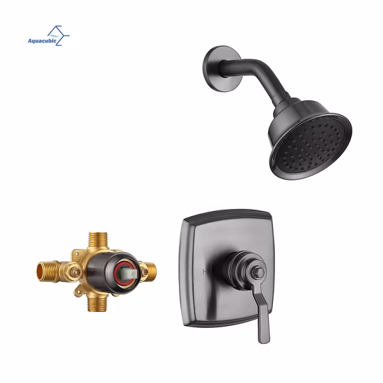 The Simple Model Gunmetal Black Brass Concealed Toilet Shower Set Rainfall Head Shower Combo