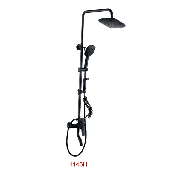 Luxury Black Round Shape Head Mixer Concealed Shower with Hand Panel Shower 