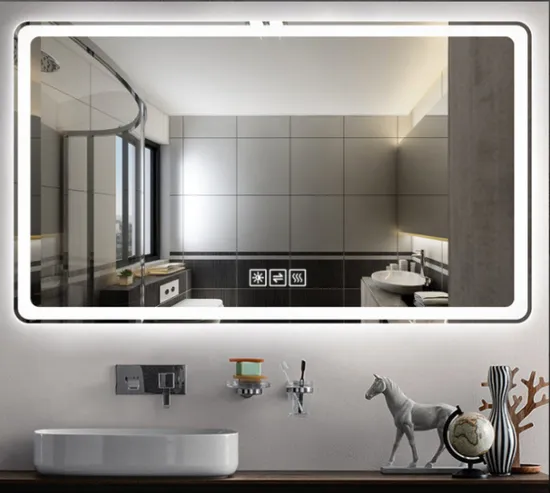 Smart Square Bathroom LED Mirror Magnifier/ Bluetooh/ Defogger /Light 3000K/ Time/ Temperature/Weather Forecast/Body Induction Light on/off 0010 